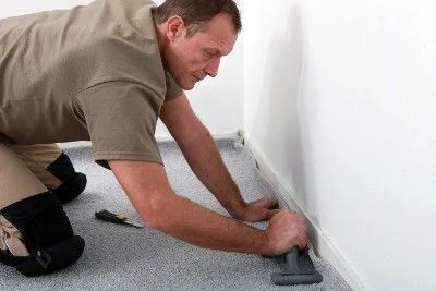 Carpet repair work in a Phoenix home